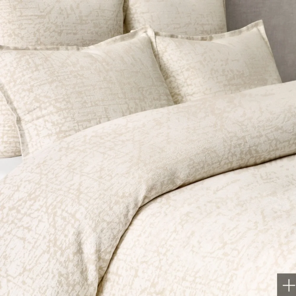 RESTORATION HARDWARE DISTRESSED LINEN COTTON JACQUARD KING DUVET